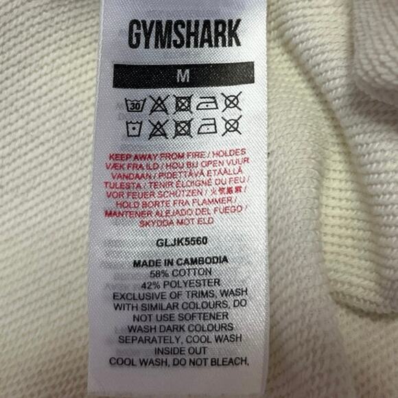 Gymshark White Long Sleeve Knit Mid Length Open Cardigan Sweater Top Size M - Picture 8 of 9